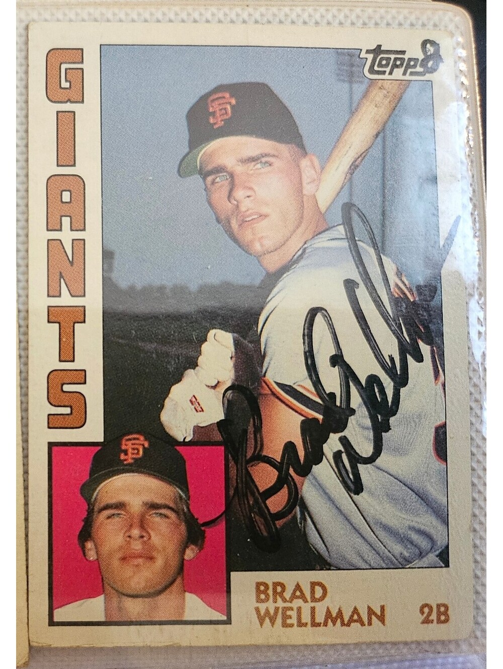 BRAD WELLMAN hand Signed 1984 Topps Card autograph SF GIANTS
